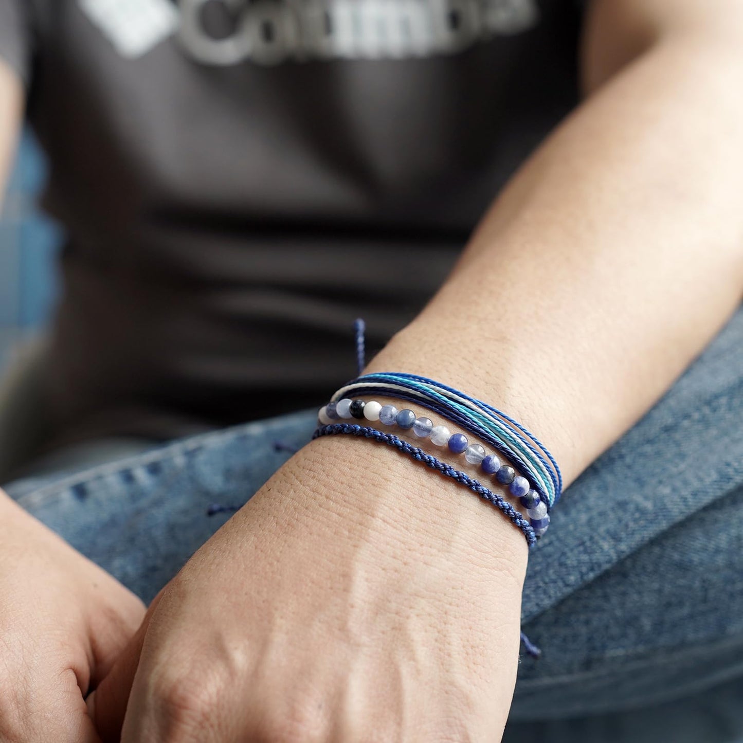 Handmade Natural Stone Beaded Healing Bracelet Gift for Men Adjustable Rope String Bracelet (sodalite, Adjustable)