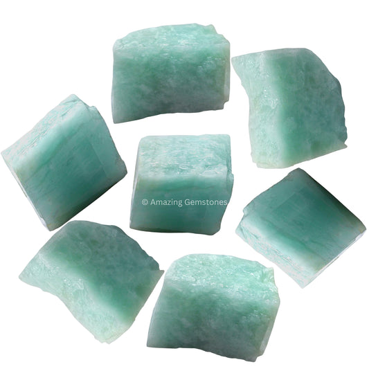 Amazing Gemstone Amazonite Raw Crystals and Healing Stones, Natural Rocks for Tumbling and DIY Raw Stones and Crystals (1 lb)