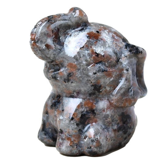 DZJXBZhu Flaming Stone Elephant Crystal Statue Healing Crstal Meditation Pocket Figurine Statue Natural Gemston Hand Carved Polished Home Room Office Desk Decoration Gift Collect