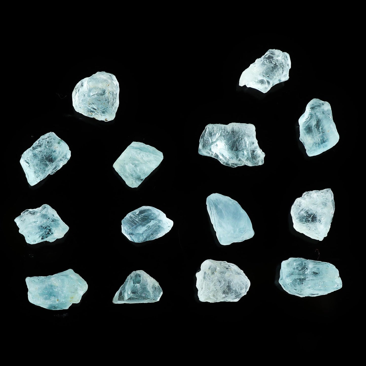 CRYSTALINES 50cts, Wholesale Natural Raw Blue Aquamarine Gemstones, Rough Stones, Bulk Loose Supplies, DIY Jewelry Making, Chakra Healing Crystals, March Birthstone, Gem Collection, 9 to 10pcs