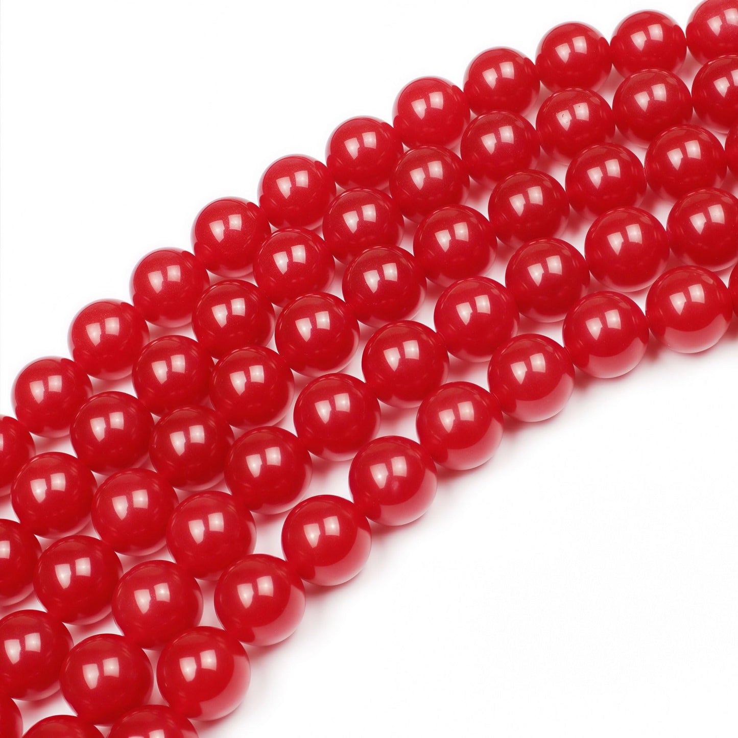 MJDCB Natural Red Jade Round Loose Beads for Jewelry Making DIY Bracelet Necklace (8mm)