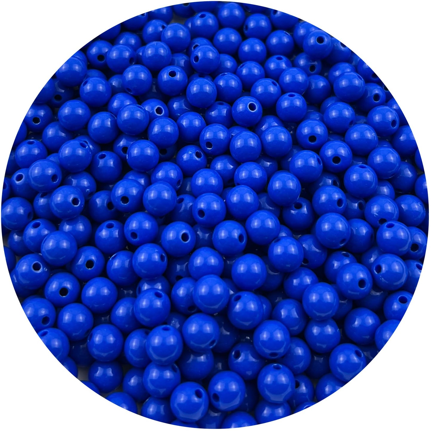 Mulutoo 400Pieces 8MM Acrylic Round Beads Round Acrylic Balls Chunky Beads Smooth Spacer Plastic Pastel Beads Craft Beads for Necklace and Bracelet Making Crafting Supplies(190-light Royal Blue)