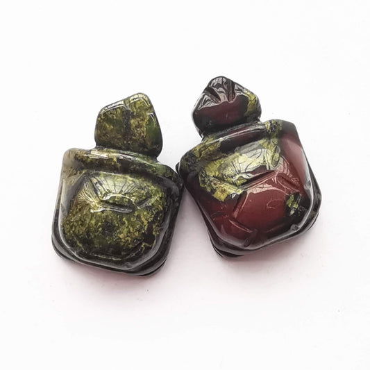 Gemgogo 2 Pcs Natural Dragon Blood Jasper Pocket Carved Tortoise Decor Animal Figurines Gemstone,1.5 Inches Room Decor Crystals and Healing Stones