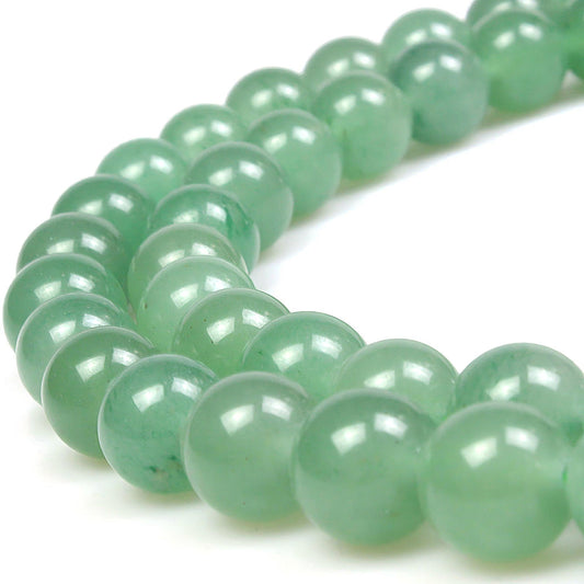 MJDCB Natural Stone Beads Green Aventurine Round Loose Beads for Jewelry Making DIY Bracelet Necklace (10mm)