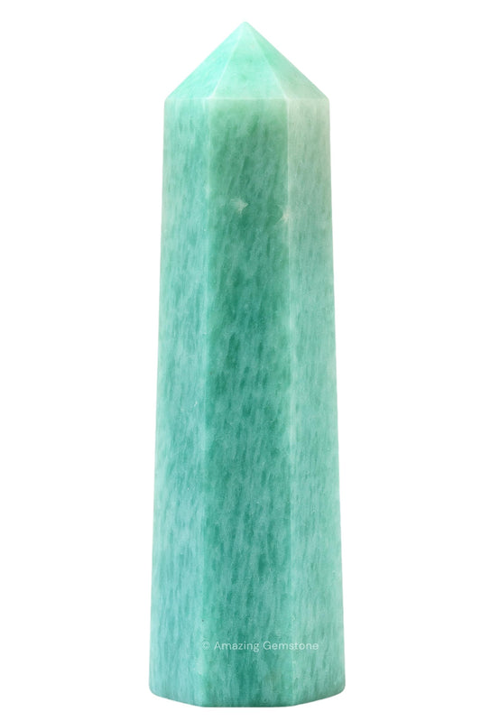 Amazing Gemstone Amazonite Crystal Towers ~ Natural Healing Crystal Point Obelisk for Reiki Healing and Crystal Grid (3" to 4" INCH)