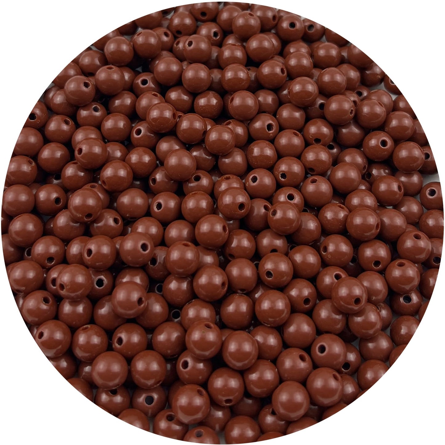 Mulutoo 120Pieces 12MM Acrylic Round Beads Round Acrylic Balls Chunky Beads Smooth Spacer Plastic Pastel Beads Craft Beads for Necklace and Bracelet Making Crafting Supplies(200-brown)