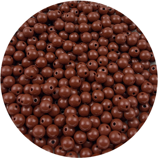 Mulutoo 120Pieces 12MM Acrylic Round Beads Round Acrylic Balls Chunky Beads Smooth Spacer Plastic Pastel Beads Craft Beads for Necklace and Bracelet Making Crafting Supplies(200-brown)