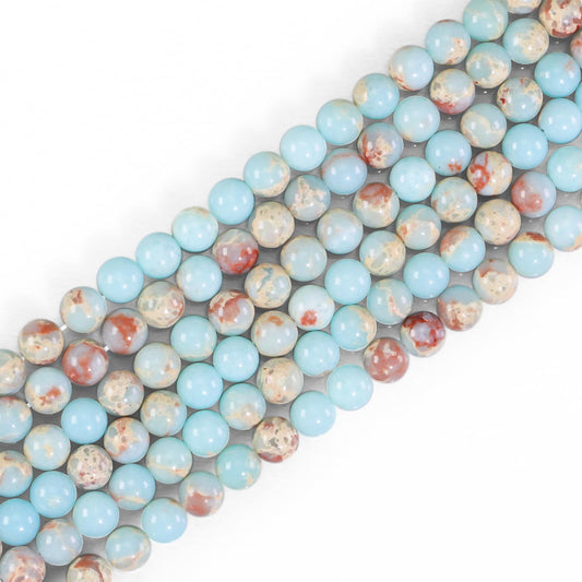 Natural Gemstone Round Loose Beads for Jewelry Making DIY Crystal Energy Healing 1 Strand 15" (Blue Jasper, 4mm (15"/Strand))