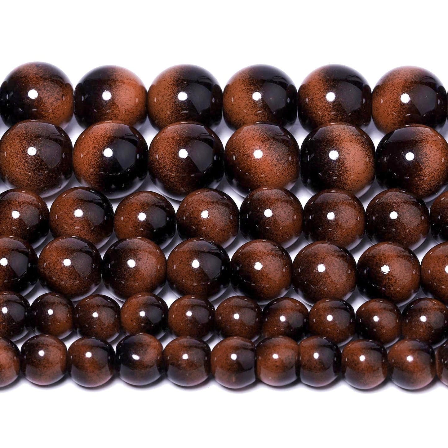 Song Xi 60PCS 6mm Brown Tiger Eye Gemstone Beads for Jewelry Making, Round Smooth Glass Beads for DIY Bracelet Necklace Earring Keychain, Arts and Crafts, for Christmas Wedding Birthday