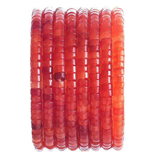 Natural Red Agate Stone Spacer Beads 4x2mm 38cm/str Flat Round Loose Semi Gemstone Caps for Making Bracelets Necklace