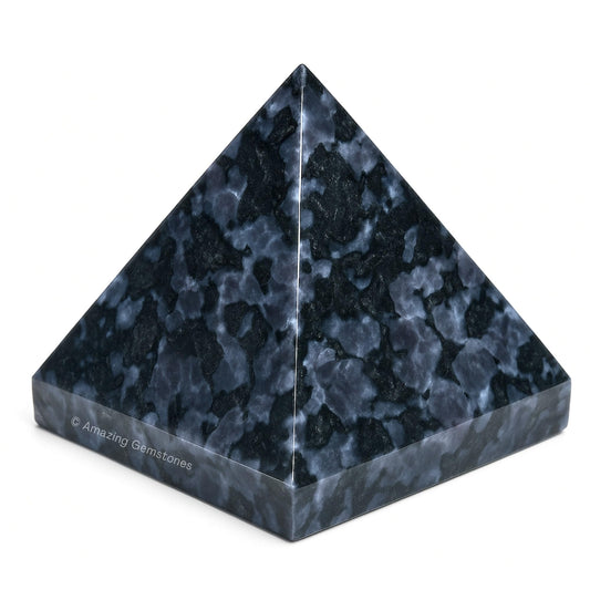 Amazing Gemstone Indigo Gabbro Pyramid Crystal Healing Stones - 2" Great Pyramid Figurine of Natural Stone Pyramid for Meditation, Reiki, Chakra Balancing and Crystal Pyramids Grid