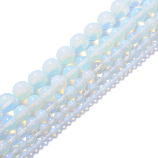 Natural Stone Beads 8mm Opal Gemstone Round Loose Beads Crystal Energy Stone Healing Power for Jewelry Making DIY,1 Strand 15"