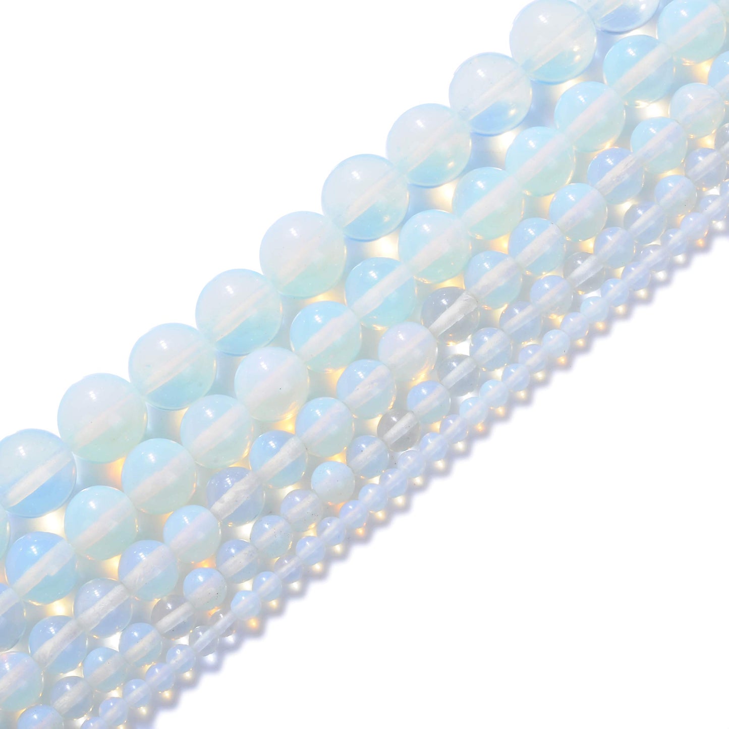 Natural Stone Beads 12mm Opal Gemstone Round Loose Beads Crystal Energy Stone Healing Power for Jewelry Making DIY,1 Strand 15"