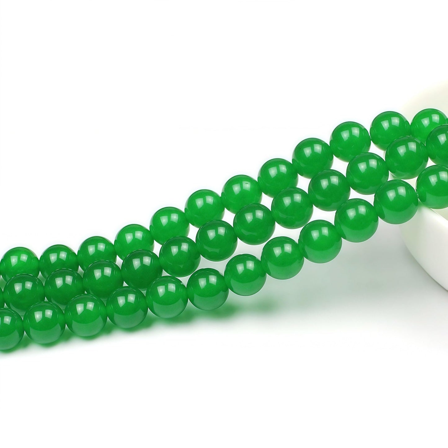 MJDCB Stone Beads Green Jade Round Loose Beads for Jewelry Making DIY Bracelet Necklace (8mm)