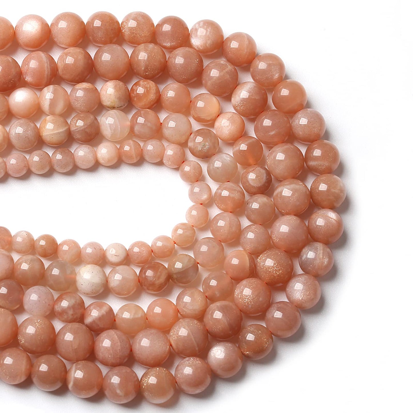 10MM 36PCS Natural Stone Sunstone Gemstone Loose Beads for Jewelry Making DIY Bracelet Crystal Beads