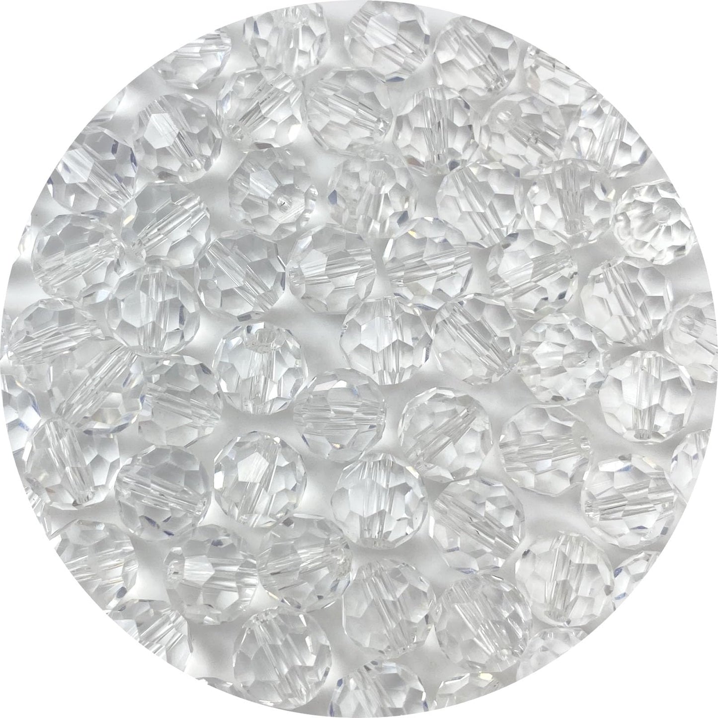 LIMAOLLY 250pcs 6mm Faceted Crystal Glass Beads Round Spacer Beads for Jewelry Making DIY Craft Making Necklace Bracelet Earring Wind Chimes Suncatchers Ornament(502-Crystal Clear)