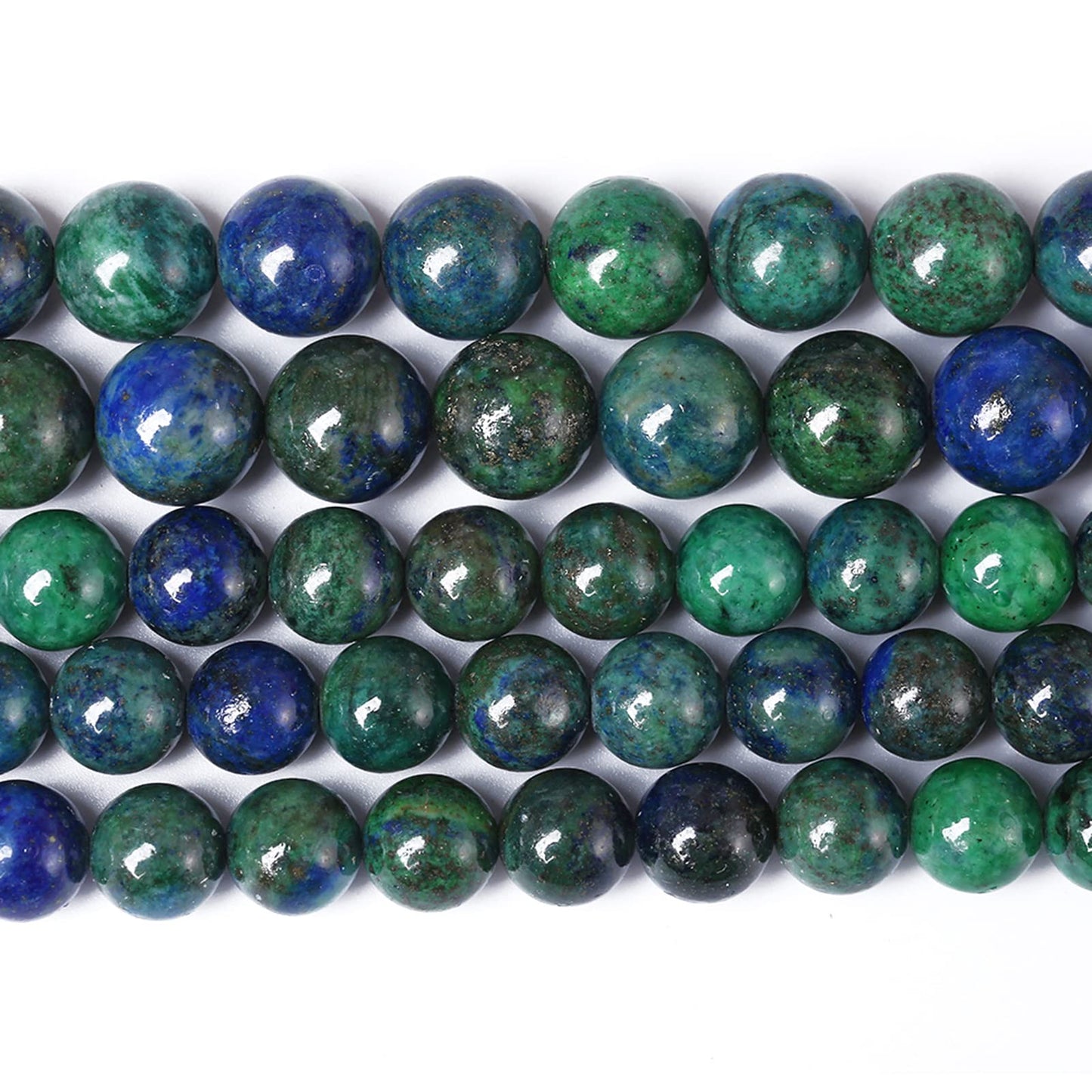 10MM 38PCS Natural Stone Lapis Chrysocolla Loose Beads for Jewelry Making DIY Bracelet