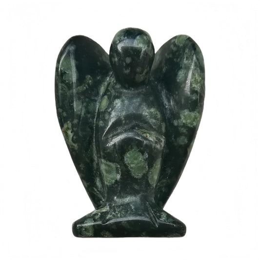 Afucats Natural Kambaba Jasper Healing Guardian Angel Indoor Decorative Stone,1.5 Inches Carving Pocket Palm Statue,Gift for Her Christmas Décor