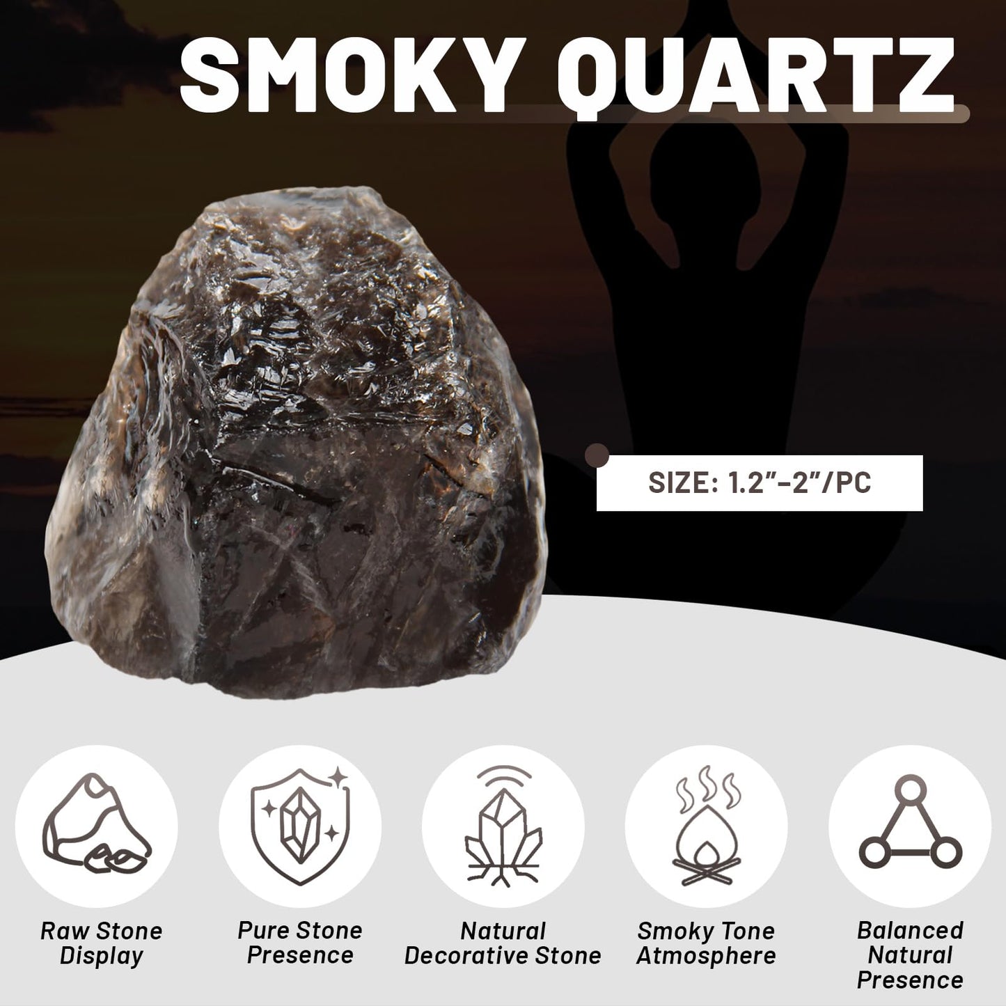 1.1lb Bulk Raw Smoky Quartz Rough Crystals- Natural Smoky Quartz Raw Stones Crystal for Tumbling, Cabbing, Fountain Rocks, Decoration, Polishing, Wire Wrapping, Wicca & Reiki Crystal Healing