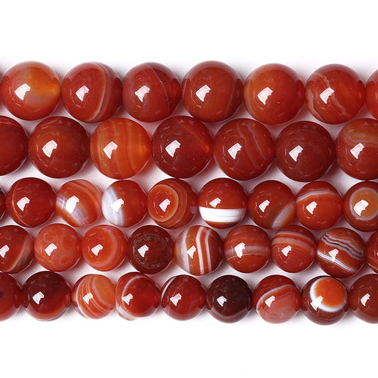 6MM 60PCS Natural Stone Red Agate Onyx Loose Beads for Jewelry Making DIY Bracelet Necklace