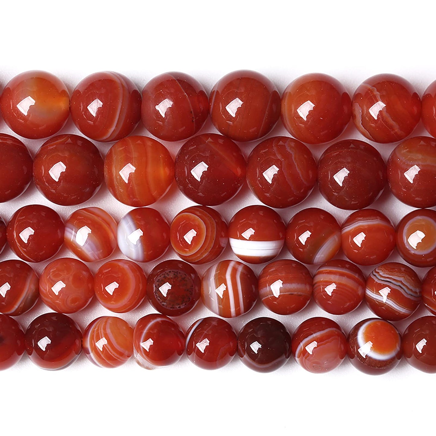 8MM 45PCS Natural Stone Red Agate Onyx Loose Beads for Jewelry Making DIY Bracelet Necklace