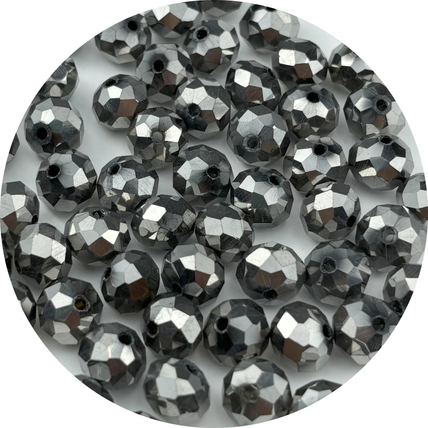 YUEXIGO 500pcs 4mm Crystal Glass Beads for Jewelry Making, Faceted Rondelle Glass Spacer Beads for Wind Chimes Bracelet Earring Necklace DIY Craft(Silver)