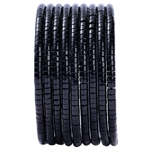 Natural Black Agate Stone Spacer Beads 4x2mm 38cm/str Flat Round Loose Semi Gemstone Caps for Making Bracelets Necklace