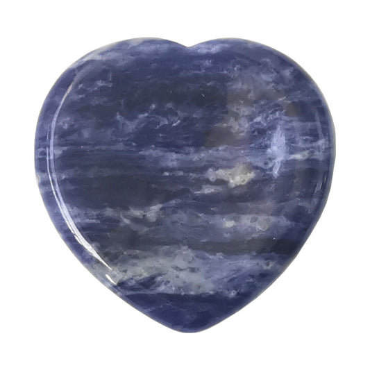 Bacatgem Natural Sodalite Heart Chakra Thumb Worry Stone,Hand Carved Healing Crystal Shaped Stone for Anxiety Stress Relief Meditation