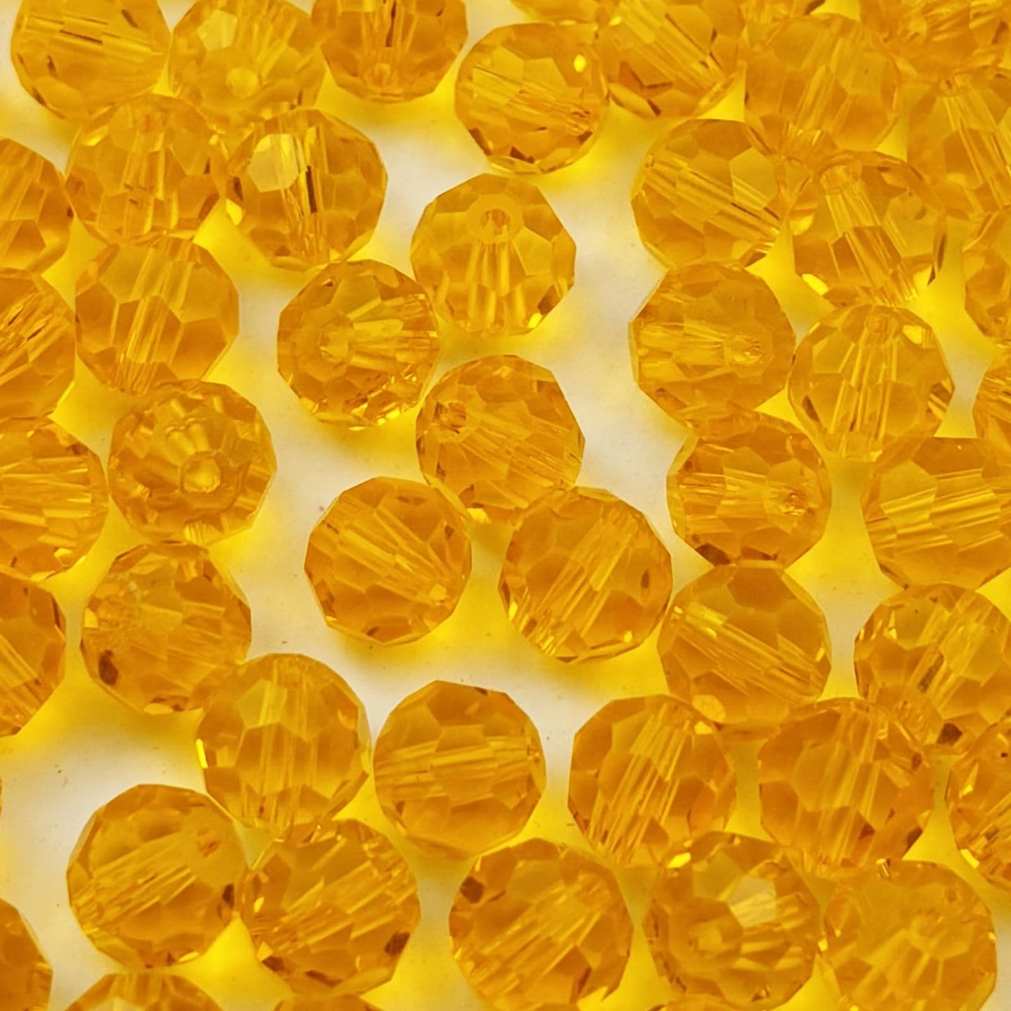 YUEXIGO 400pcs 4mm Round Crystal Glass Beads for Jewelry Making, Faceted Crystal Glass Spacer Beads for Bracelet Earring Necklace DIY Craft(Orange)