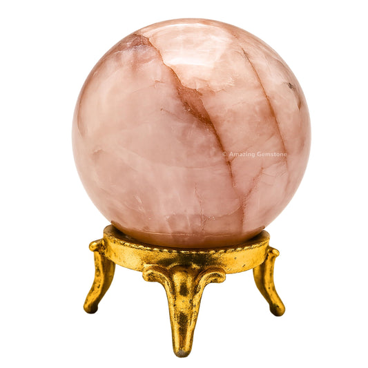 Amazing Gemstone Red Hematoid Quartz Crystal Ball with Stand - 2 Inches Crystal Sphere Meditation Balls for Witchcraft and Decorative Balls