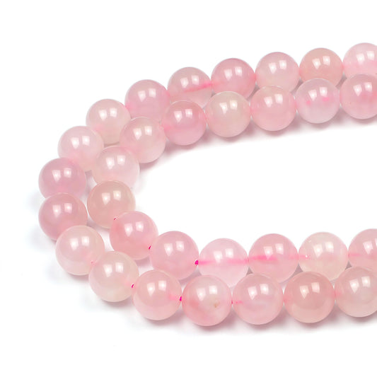 MJDCB 7A Pure Natural Rose Quartz Beads Round Loose Beads for Jewelry Making DIY Bracelet 15" (8mm)