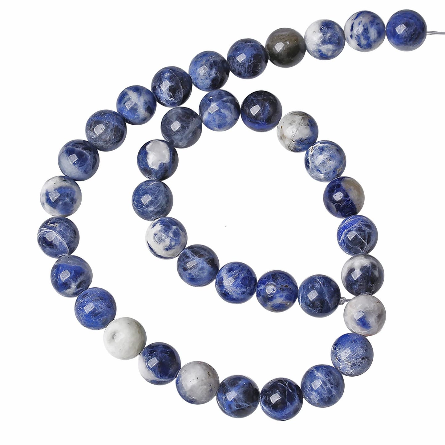 10MM 36PCS Natural Stone Blue Sodalite Round Loose Beads for Jewelry Making DIY Bracelet Necklace1 Strand