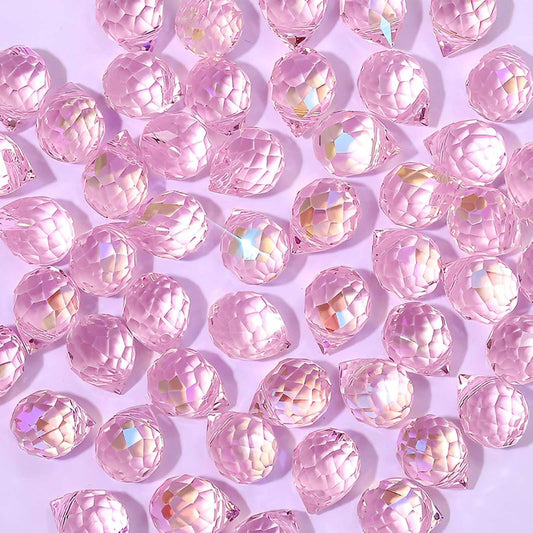 Twpribarn Crystal Beads, 50pcs Glass Beads, Assorted Crystal Beads for Jewelry Making, Shiny Teardrop Shape Jewelry Beads Glass Beads Bulk for DIY Craft Necklace Bracelet Earring(8x10mm, Pink)