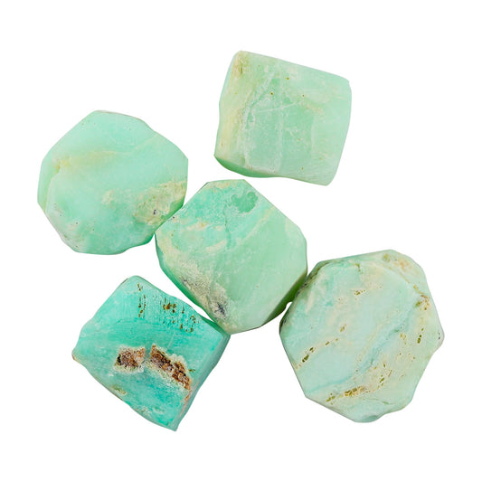CRYSTALINES 5pcs Wholesale Nartural Raw Peru Sku Blue Opal Gemstone, Untreated Rough Stone, Bulk Loose Supplies for DIY Crafts-Jewelry Making, Healing Crystals, Wire Wrapping, Gem Collection