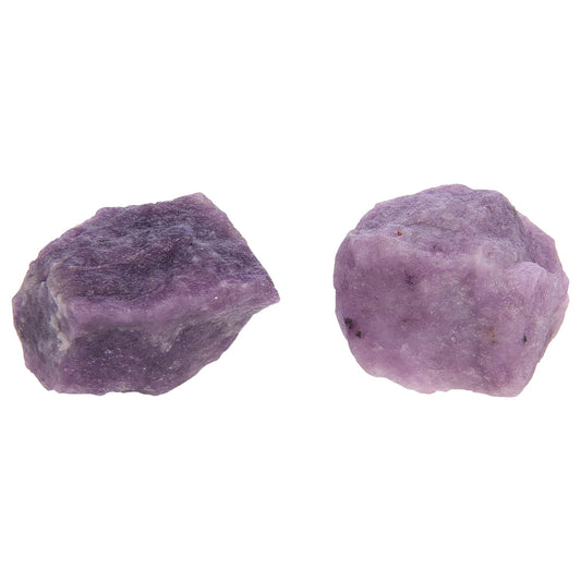 ANAYA AGATE Lepidolite 2 Pcs Raw Crystals Rough Gemstones w/Authenticity Card, Velvet Pouch - Large 1.25–2.0" Raw Stones for Tumbling, Cabbing, Polishing, Cutting Natural Healing Crystals for Home Decor, DIY Stones