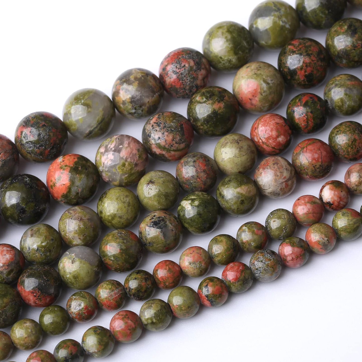 60PCS 6MM Natural Unakite Stone Beads Energy Healing Beads for DIY Jewelry Bracelet Necklace Making for Jewelry Making15Inch