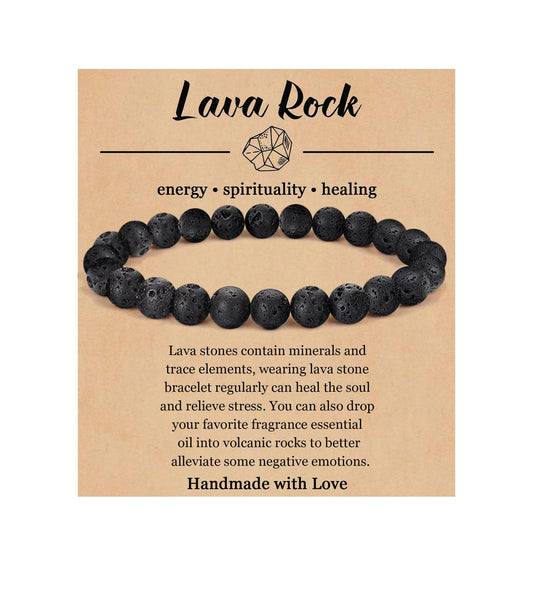 BOMAIL Natural Stone Bracelet for Women Men - 8MM Semi-Precious Gemstone Beaded Bracelet Healing Crystal Stretch Bracelet Yoga Bracelets Jewelry