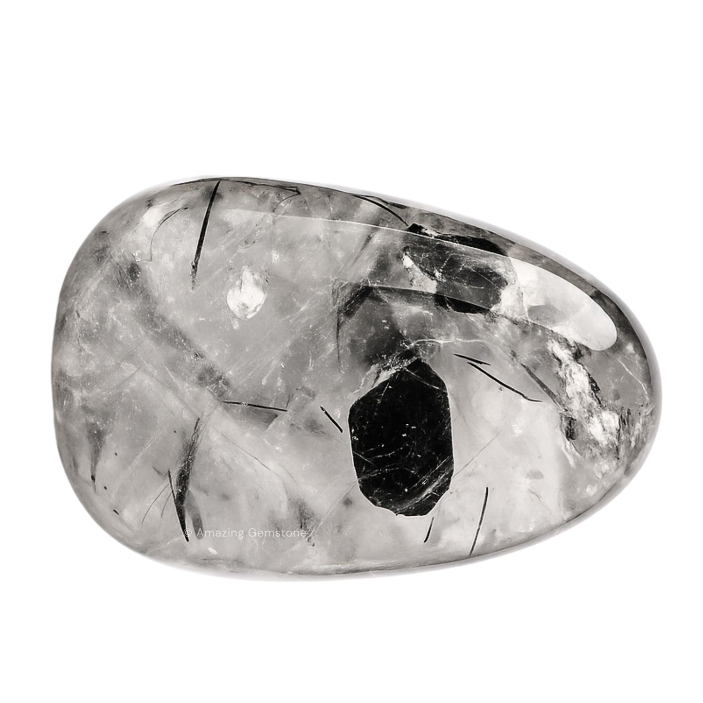 Amazing Gemstone Black Rutilated Quartz Crystals & Healing Stones Tumbled - 1 oz Black Rutilated Quartz Stone, Healing Stones for Energy Balance, Premium Polished Gems Rocks for Meditation & Wellness