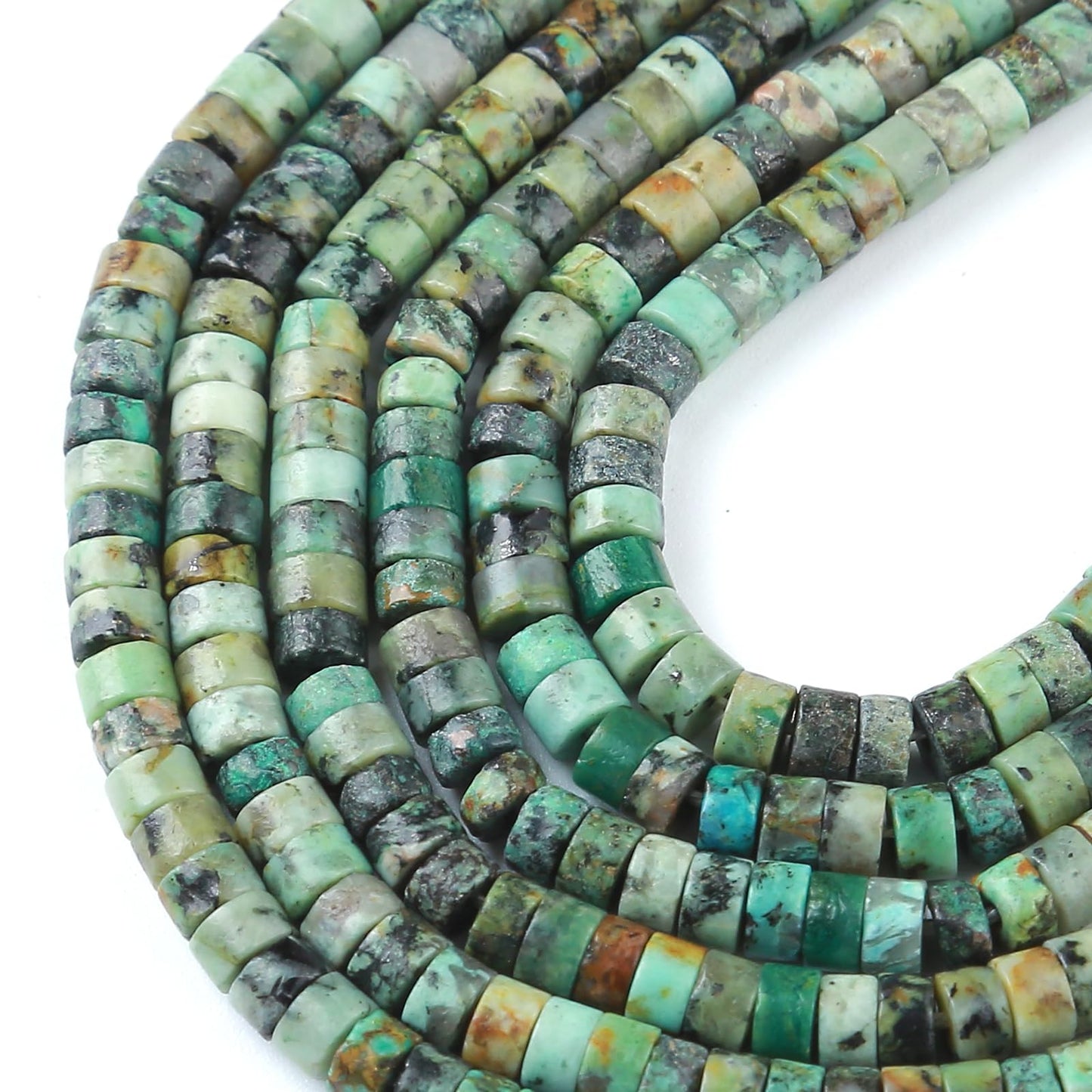 2x4MM 150PCS African Turquoise Tube Cylinder Rondelle Abacus Disk Spacer Loose Beads for Jewelry Making