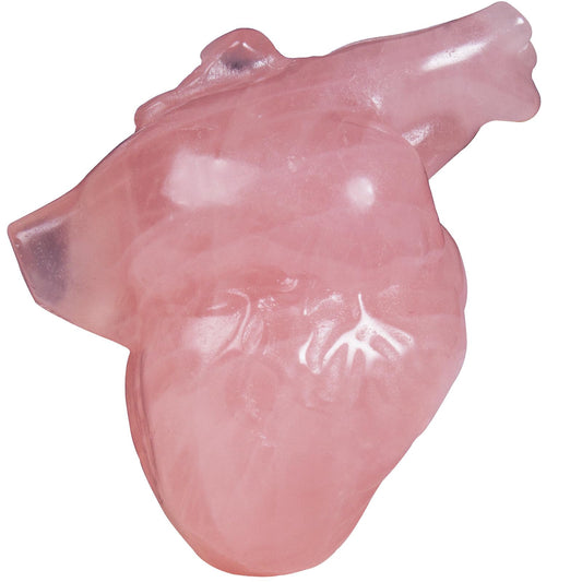 Rose Quartz Crystal Heart Figurines, 2.1 Inch Crystal Heart Love Statue for Home Decor, Meditation and Stress Relief, Hand Carved Natural Healing Stone Cardiac Sculpture Spiritual Gift for Women