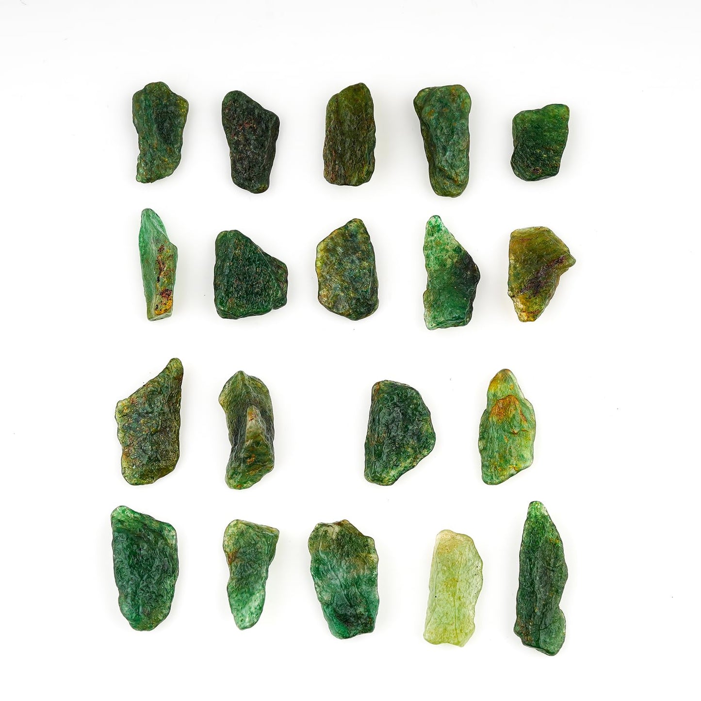 ColouredRocks 100 carats Green Aventurine Crystals, Raw Stones, Rough Gemstones, Jewelry Making Supply, Cabbing, Polishing, Cutting, DIY, Crafts (16-18pcs) (10-15mm)