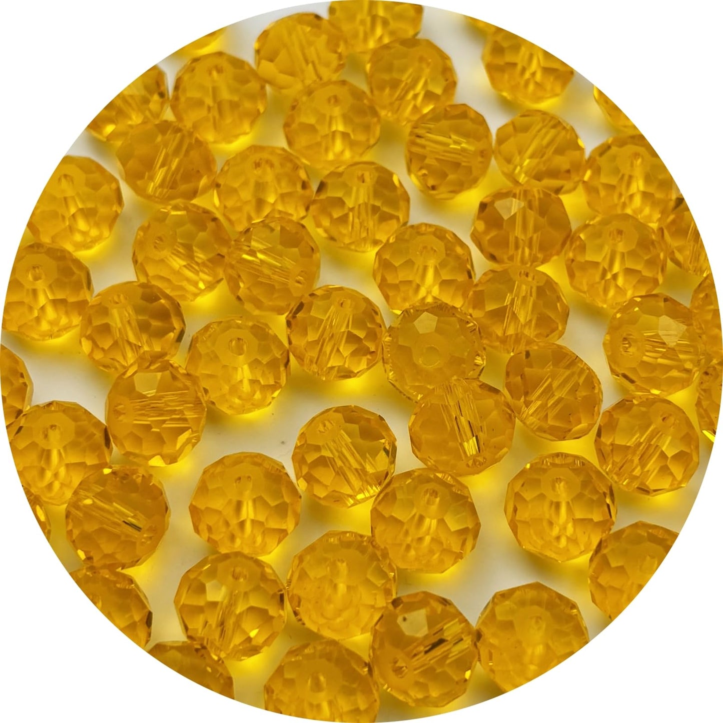 YUEXIGO 250pcs 6mm Crystal Glass Beads for Jewelry Making, Faceted Rondelle Glass Spacer Beads for Wind Chimes Bracelet Earring Necklace DIY Craft(Gold Yellow)