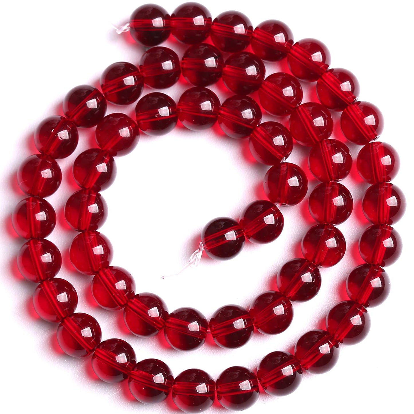 12mm Garnet Red Glass Crystal Beads Smooth Round Stone Beads with Energy Power for DIY Jewlery Bracelets Making 32pcs 1 Strands 15"