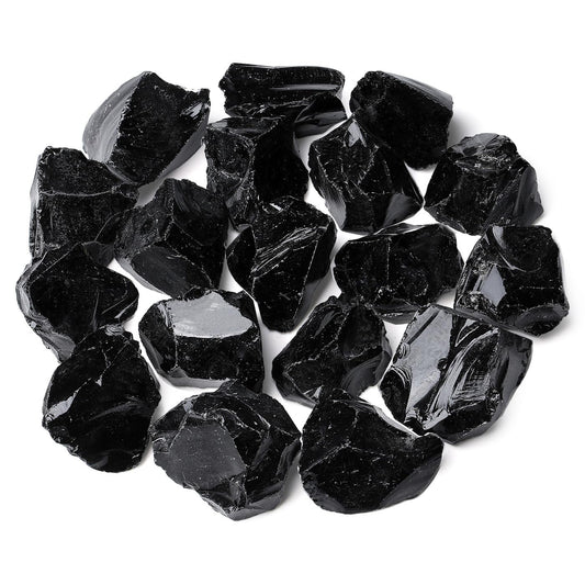 ZHIYUXI 1lb Obsidian 2" Rough Stones Crystals Raw Crystal Bulk Large Crystals and Stones Gemstones Natural Tumbling Rocks for Meditation, Fountain Rocks, Wire Wrapping, Wicca, Cabbing, Decor