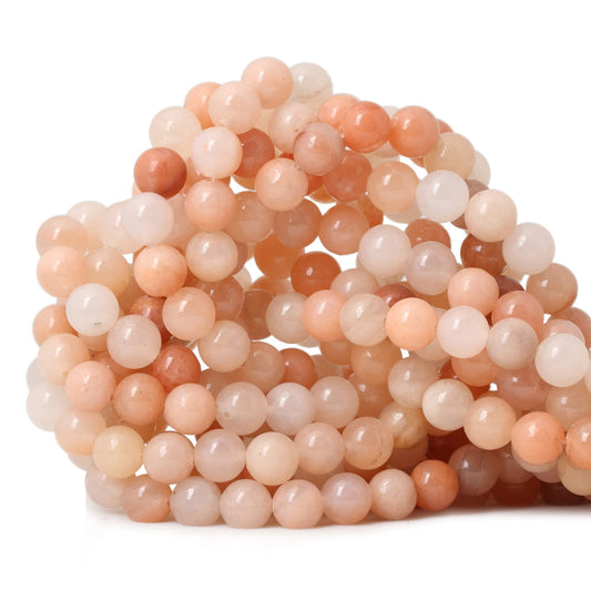 CHEAVIAN 45PCS 8mm Natural Pink Aventurine Round Loose Beads for Jewelry Making DIY Bracelet Necklace Materials 1 Strand 15"