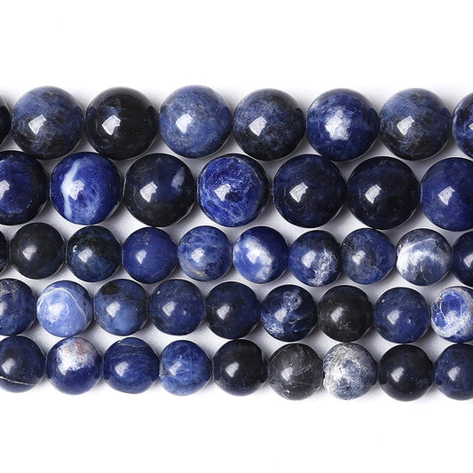 6MM 60PCS Natural Stone Deep Blue Sodalite Loose Beads for Jewelry Making DIY Bracelet Necklace