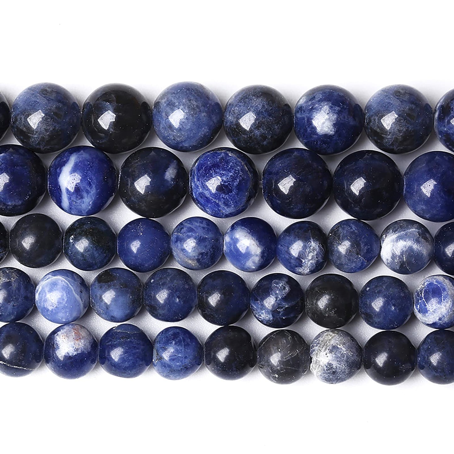 8MM 45PCS Natural Stone Deep Blue Sodalite Loose Beads for Jewelry Making DIY Bracelet Necklace