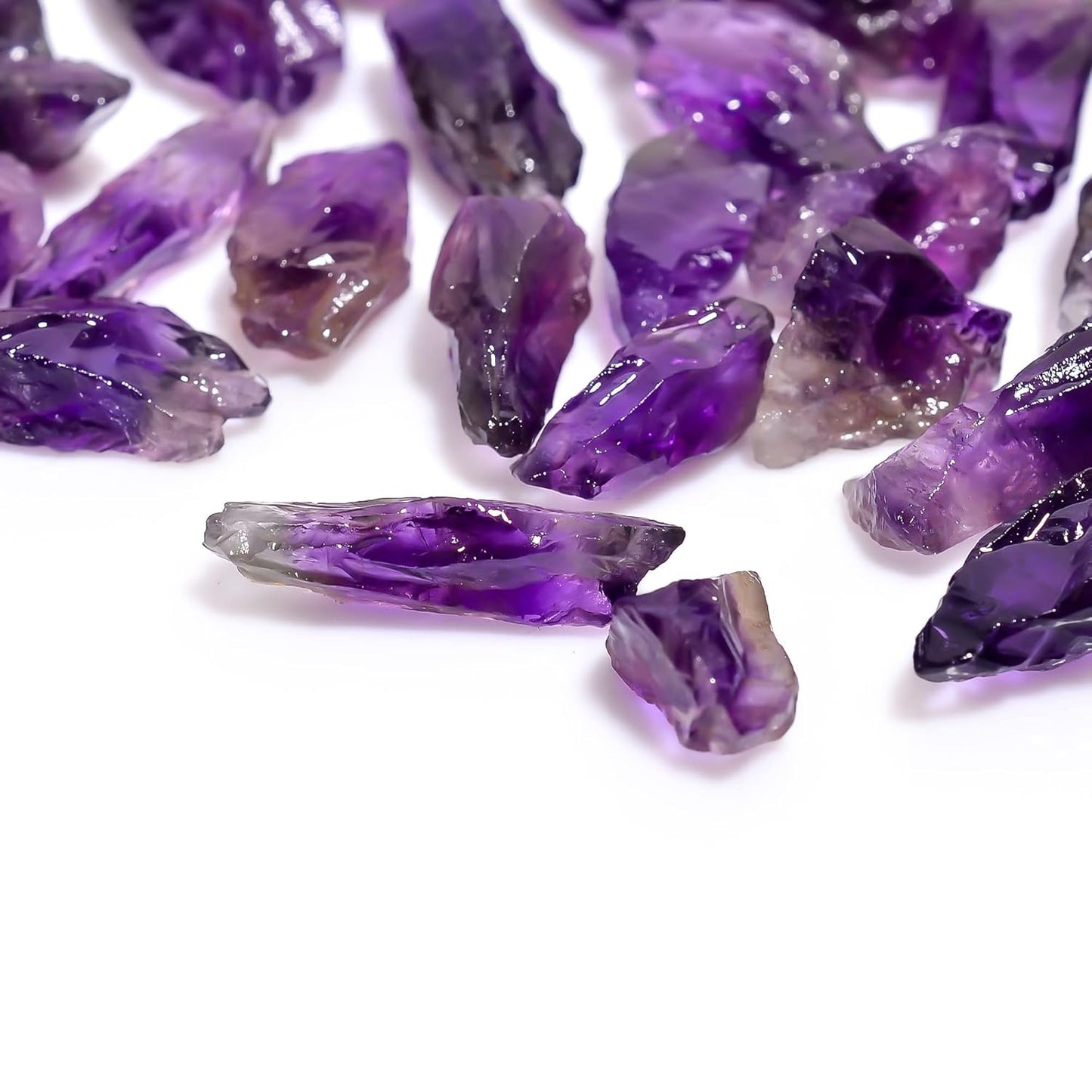 GEMKORA Wholesale Lot of 100 carats Raw Amethyst Pencil Rough Gemstone, Jewelry Making Supply (10 to 16mm) (35 to 40 pcs)