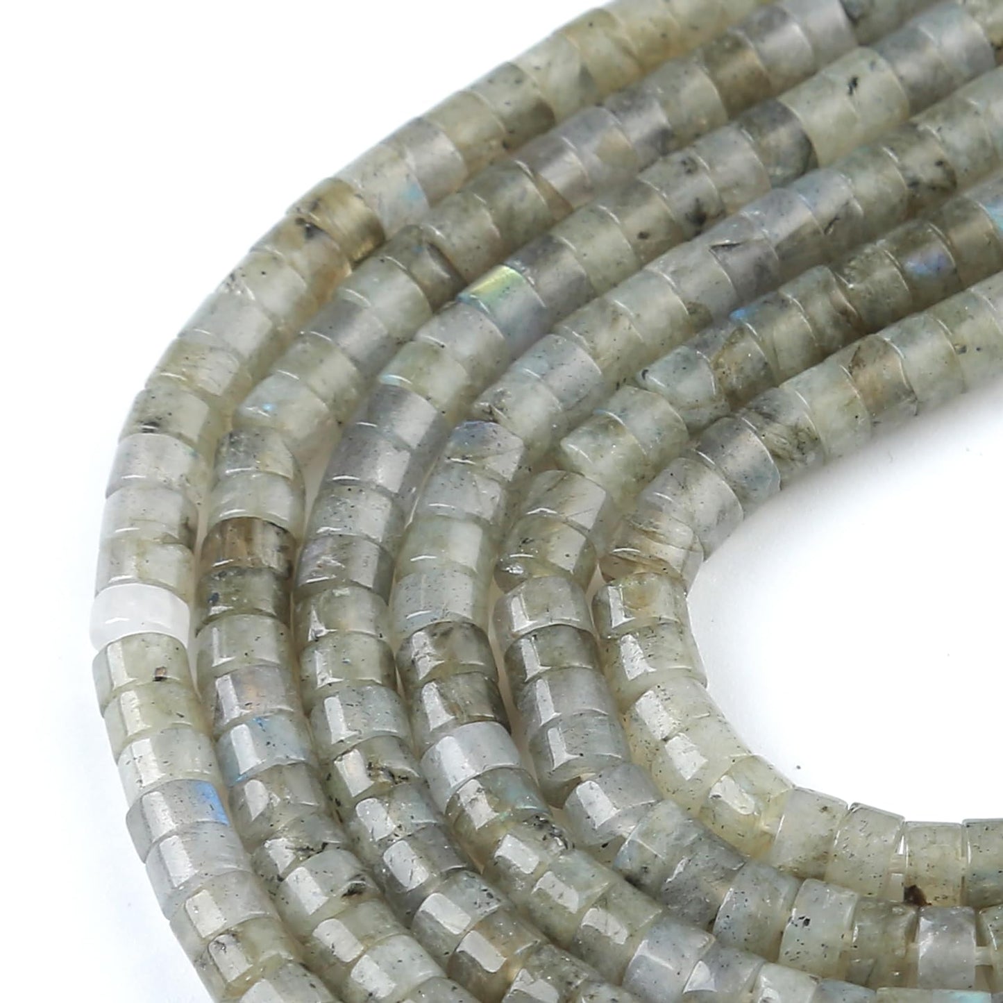 2x4MM 150PCS Labradorite Tube Cylinder Rondelle Abacus Disk Spacer Loose Beads for Jewelry Making