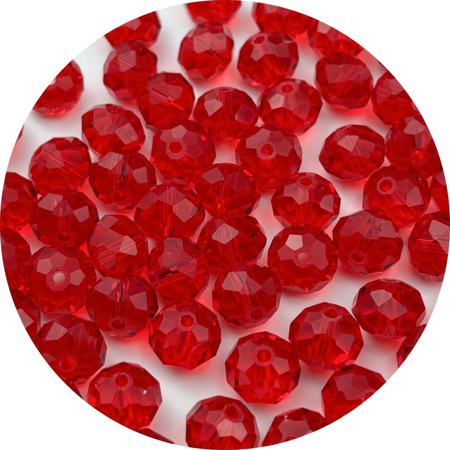 YUEXIGO 150pcs 8mm Crystal Glass Beads for Jewelry Making, Faceted Rondelle Glass Spacer Beads for Wind Chimes Bracelet Earring Necklace DIY Craft(Red)
